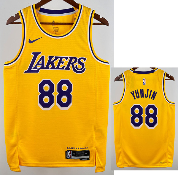 22/23 LAKERS LAKERS #88 Yellow Top Quality Hot Pressing NBA Jersey(圆领)