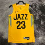 22/23 JAZZ MARKKANEN #23 Yellow Top Quality Hot Pressing NBA Jersey