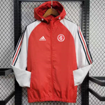 24/25 Internacional Red &White Hooded Windbreaker