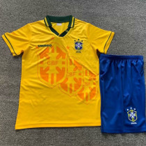 1994 Brazil Home Kids Retro Soccer Jersey