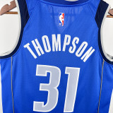 22/23 Dallas Mavericks THOMPSON #31 Blue Away Top Quality Hot Pressing  NBA Jersey客场（V领）