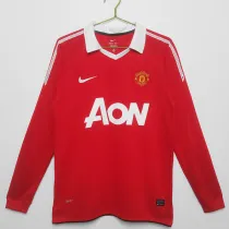 2010/2011 Man Utd Home Long sleeve Retro soccer jersey (长袖)