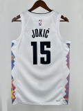 24/25 Nuggets JOKIC' #15 White City Edition Top Quality Hot Pressing NBA Jersey
