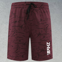 2025 RF-M564 NK Maroon Cracked Digital Printed Casual Fitness Shorts#带ZU字样