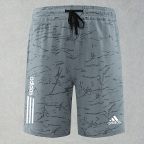 2025 RF-M555 AD Dark Grey Cracked Digital Printed Casual Fitness Shorts#带三条白纹