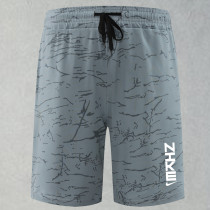 2025 RF-M564 NK Dark Grey Cracked Digital Printed Casual Fitness Shorts#带ZU字样