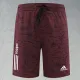 2025 RF-M555 AD Maroon Cracked Digital Printed Casual Fitness Shorts#带三条白纹