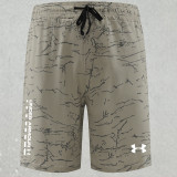 2025 RF-M570 khaki Cracked Digital Printed Casual Fitness Shorts