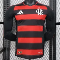25/26 Flamengo Home  Long Sleeve Player Version Soccer Jersey