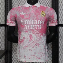 25/26 RMA  Dragon Pattern Pink White Player Version Soccer Jersey