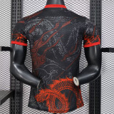 25/26 RMA Orange Dragon Pattern Black Player Version Soccer Jersey