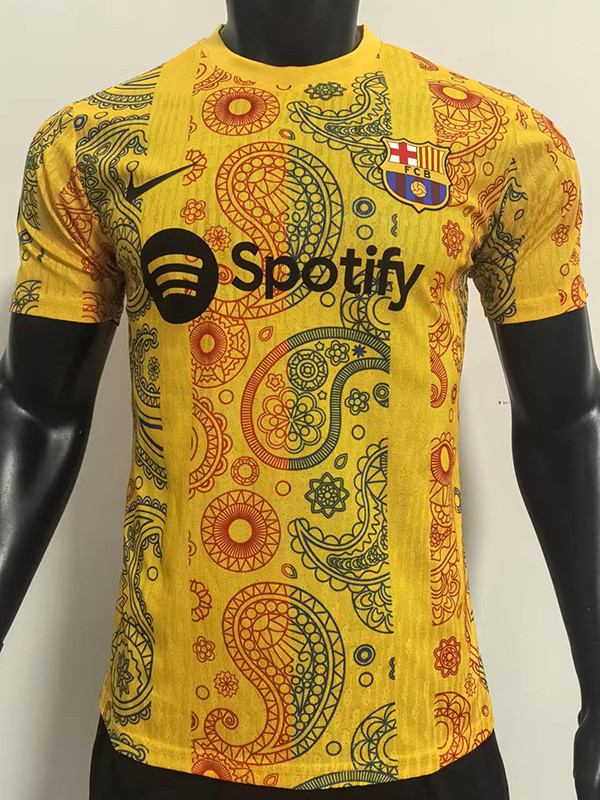 25 /26 BAR Yellow Special Edition Player Version Soccer Jersey(黑色spotify)