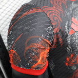 25/26 RMA Orange Dragon Pattern Black Player Version Soccer Jersey