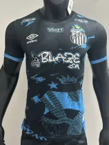 25/26  Santos FC Black Blue  Fans Soccer Jersey