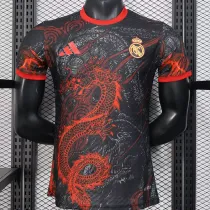 25/26 RMA Orange Dragon Pattern Black Player Version Soccer Jersey