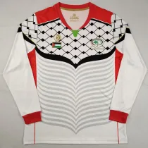 2016/2017 Palestino Deportivo White  Long Sleeve Retro Soccer Jersey