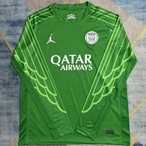 24/25 PSG  Green Goalkeeper  Long Sleeve Fans Soccer Jersey