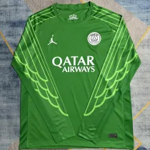 24/25 PSG  Green Goalkeeper  Long Sleeve Fans Soccer Jersey