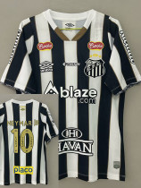 24/25 Santos FC Away Fans Soccer Jersey(Print All Sponsor#10)(全广告 、NE YMAR JR#10号)