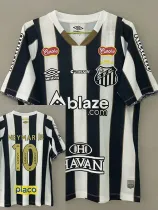 24/25 Santos FC Away Fans Soccer Jersey(Print All Sponsor#10)(全广告 、NE YMAR JR#10号)