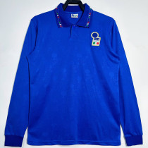 1994 Italy Home Blue Long Sleeve Retro Soccer Jersey