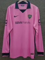 2013/2014 Boca Pink  Long Sleeve Retro Soccer Jersey