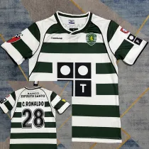 2002/2003 Sporting Lisbon Home Retro Soccer Jersey(With number、C、RONALDO#28）带号