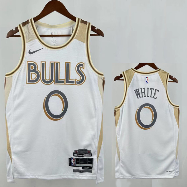 24/25  BULLS WHITE # 0 White City Edition Top Quality Hot Pressing NBA Jersey