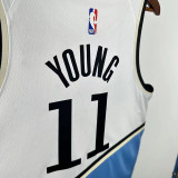 24/25 Hawks YOUNG #11 White Blue City Edition Top Quality Hot Pressing NBA Jersey