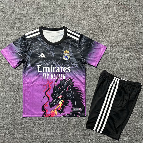 25/26 RMA Dragon Head Diagram Purple  Kids Soccer Jersey