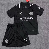 25/26 Man City Goalkeeper Black Kids Soccer Jersey