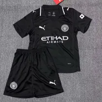 25/26 Man City Goalkeeper Black Kids Soccer Jersey