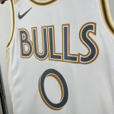 24/25  BULLS WHITE # 0 White City Edition Top Quality Hot Pressing NBA Jersey