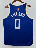 24/25  BUCKS LILLARD # 0 Blue City Edition Top Quality Hot Pressing NBA Jersey
