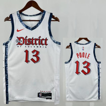 24/25 Wizards POOLE # 13 White City EditionTop Quality Hot Pressing NBA Jersey