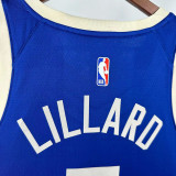 24/25  BUCKS LILLARD # 0 Blue City Edition Top Quality Hot Pressing NBA Jersey