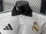 25/26 RMA  White Team Logo Player Version  Polo Shirts