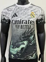 25/26 RMA Dragon Pattern White Black  Player Version Training Shirts（圆领）