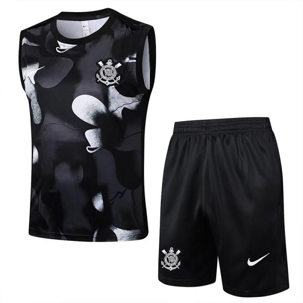 25/26 Corinthians Black Training Vest Suit #D2523