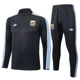 25/26 Argentina Dark Grey Half Pull Tracksuit #B2529 (半拉链)
