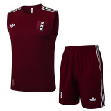 25/26  Ajax 125th Anniversary Edition Maroon Training Vest Suit #D2531