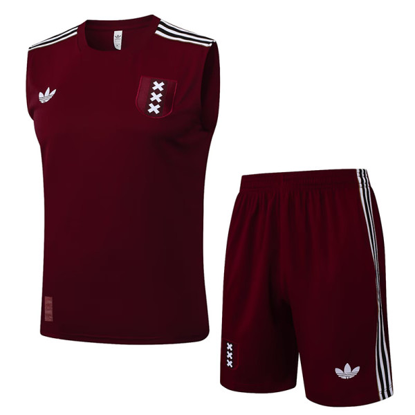 25/26  Ajax 125th Anniversary Edition Maroon Training Vest Suit #D2531