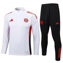 25/26 Bayern  White Half Pull Tracksuit #B2530 (半拉链)