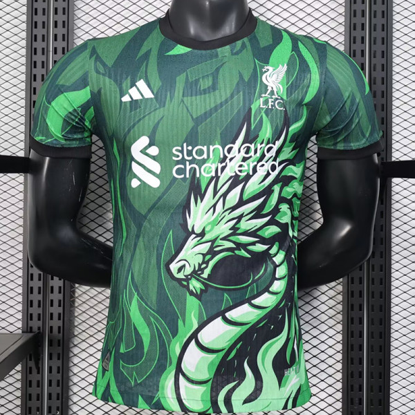 25/26  LIV Green Diagram  Player Version Soccer Jersey