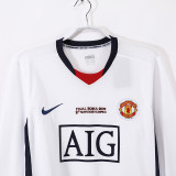 2008/2009 Man Utd Away Long Sleeve Retro Soccer Jersey (胸前字、长袖)