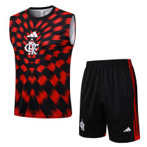 25/26 Flamengo Red Black Inkjet  Training vest Suit #D2539