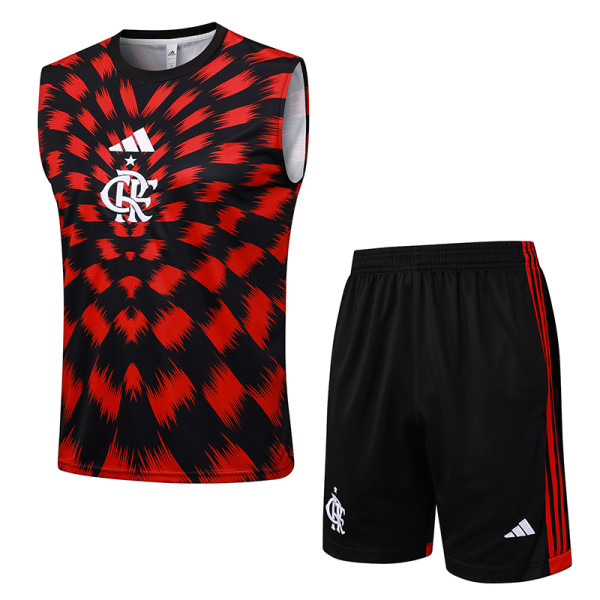 25/26 Flamengo Red Black Inkjet  Training vest Suit #D2539