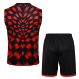 25/26 Flamengo Red Black Inkjet  Training vest Suit #D2539