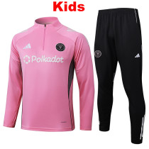 25/26  Inter Miami Pink Kids  Half Pull Tracksuit #E2530  (半拉链)