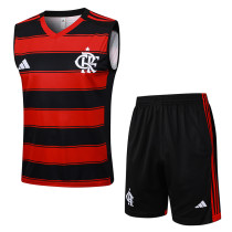 25/26 Flamengo Horizontal Stripe Inkjet Training vest Suit #D2543